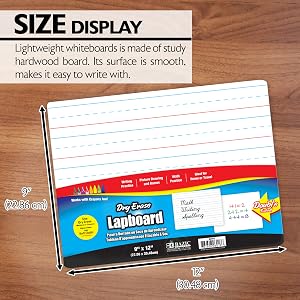 9" X 12" Double Sided Dry Erase Lap Board
