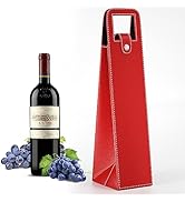 RYDDOY Wine Gift Bag, Reusable Leather Wine Tote Carrier, Single Bottle Champagne Beer Gift Bags ...