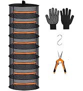 Desy & Feeci Herb Drying Rack- 8 Layer Folding Mesh Hanging Basket Dryer Net with Orange Zippers ...
