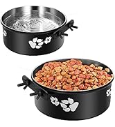Kennel Water Bowl Hanging, ShineMe 2 Pack Stainless Steel Food and Water Bowl for Dog Cage, Crate...