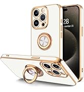 Hython for iPhone 15 Pro Max Case with Ring Stand, 360° Rotatable Ring Holder Magnetic Kickstand,...
