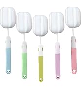 INVODA Sponge Bottle Brushes 5 Piece Baby Bottle Brushes Long Handle Cup Scrubber Brush Portable ...