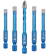 Diamond Drill Bit - BRSCHNITT 1/4 inch Masonry Drill Bits Set for Porcelain Tile Ceramic Stone Gr...