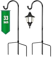 GOFORWILD Shepherd Hook 2 Pack Black, 33 inches Tall, Made of Premium Metal for Garden Decor, Pla...