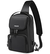 MOSISO Sling Bag Crossbody Sling Backpack with USB Charging Port for Men Women, Small Chest Daypa...