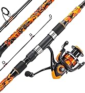 Sougayilang 3 Piece Surf Fishing Rod Combo Medium/Heavy Travel Spinning Rod with 5000 Size Reel B...
