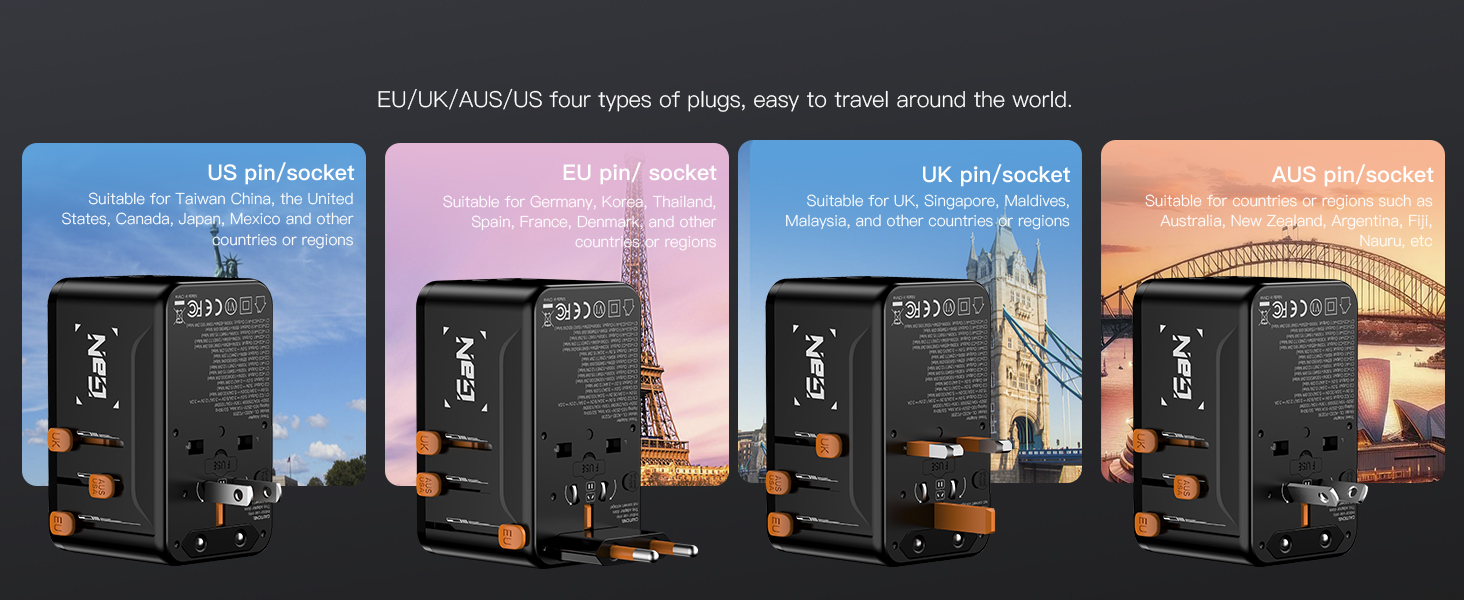 Led 100W GaN International Power Adapter