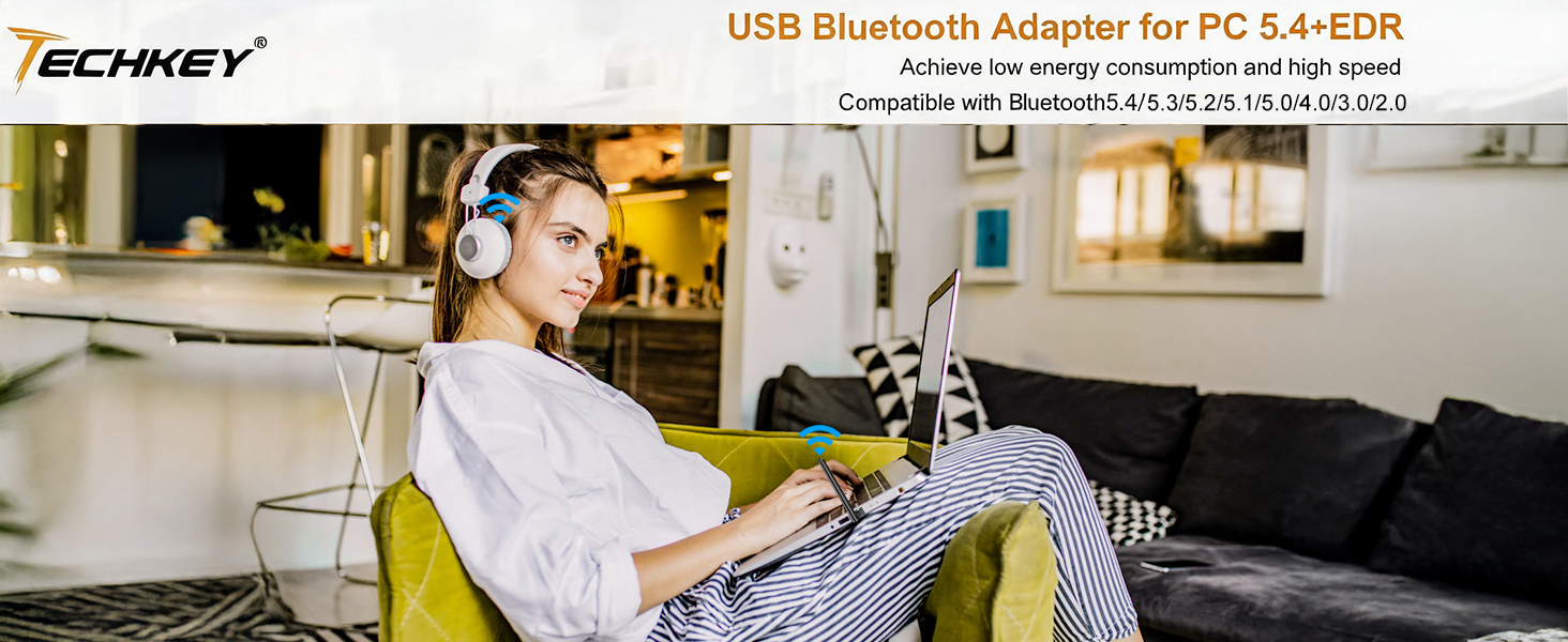Long Range USB Bluetooth 5.4 Adapter for Desktop PC