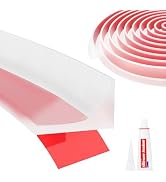 DLYYPLUS 39" Shower Threshold Water Dam Guard, Silicone Sealant Included, Collapsible Self-Adhesi...