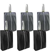 BeeGreen Black Grey Shoe Organizer Set - 6 Pack Shoe Bags For Travel with Zipper Closure and Hand...