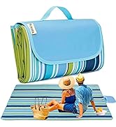 PUPOPIK Picnic Beach Blanket, Picnic Mat 80x57in Waterproof Foldable, Family Mat, Portable Large ...