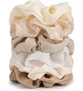 Matte Scrunchies for Hair 6PCS Cotton Scrunchies for Women Girl Thick Hair Ultra Textured Soft Po...