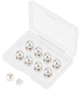 ZENGLU 8 Sets 10mm No-sew Pearl Buttons, Detachable Reusable Pins, Fixed Brooches, DIY Sweater Bu...