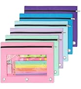 SUNEE Pencil Pouch for 3-Ring Binder, Large Pencil Case with 3 Reinforced Grommets, Zipper Pencil...