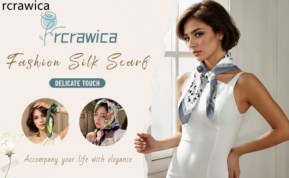 Silk Feeling Bandana Scarf for Women Square Head Hair Neck Satin Scarves Wraps