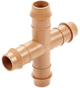 Copadri Drip Irrigation Cross Fittings:12 Pieces 1/2'' Drip Line Barbed Cross Tee Connectors for ...