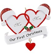 MAXORA First Christmas Married Ornament 2022 - Personalized Mr and Mrs First Christmas Ornament -...