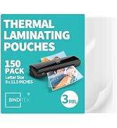 Binditek 150 Pack 3 Mil Thermal Laminating Pouches, 9x11.5 Inches Laminating Sheets, for Letter S...