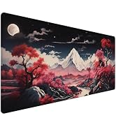 Extended Aesthetic Mouse Pad, Moonlit Fantasy Desk Mat with Non-Slip Rubber Base, Waterproof XXL ...