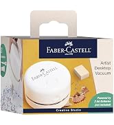 Faber-Castell Mini Desk Vacuum, Battery Operated and Portable with Desktop Vacuum Nozzle, White -...