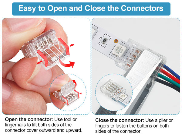 4 pin 8mm led strip connectors