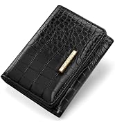 Simikol Crocodile Wallets Women Luxury Faux Leather Alligator Wallet Women RFID Small Trifold Cre...