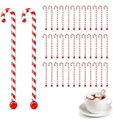 36Pcs Winter Drink Stirrers Xmas Stir Stick Holiday Coffee Swizzle Stick Reusable Plastic Hot Coc...