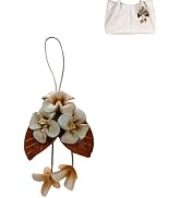 Yzikema Genuine Leather Leaf Flower Bag Charm, Boho Accessories Leather Rose Flowers Key chain Pu...