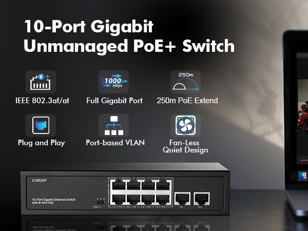 10 port gigabit poe switch