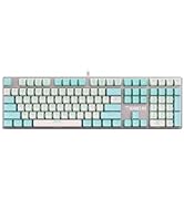 GAMDIAS Zeus White and Stylich Gaming Mechanical Keyboard with Blue Switch, for Work and Office U...