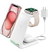 GEEKERA 3 in 1 Wireless Charging Station for Apple, Fast Wireless Charger Stand Dock for iPhone 1...