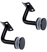 KUMGROT 2 Pcs Stainless Steel Handrail Bracket Glass Staircase Hand Rail Heavy Duty Wall Mounted ...