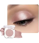 HHLTOH Champagne Shimmer Single Eyeshadow Makeup, Neutral Powde Eye Shadow for Women, Rose Gold S...