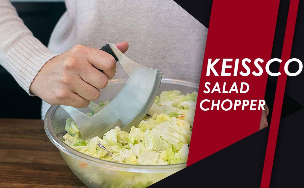 mezzaluna salad chopper steel blade mezzaluna chef knife fruit vegetable salad herb chopper
