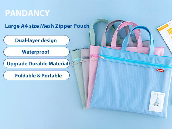 Pandancy Large Size Mesh Zipper Pouch