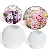 Actvty Tealight Candle Holder Resin Molds, 2 Pcs Sphere Tea Light Holder Molds, Crystals Ball/Orb...
