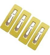 4Pcs Yellow Fashion Styling Hair Clips for Women and GirlsWoman Matte Candy Color Square Buckle B...
