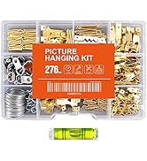 Hongway 276pcs Picture Hanging Kit, Picture Hanger Assortment, Heavy Duty Frame Hooks with Nails,...