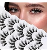 Veleasha Lashes 5D Faux Mink Lashes 100% Handmade Luxurious Fake Eyelashes Lightweight Fluffy Fal...
