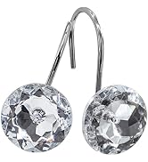 MitoVilla Silver Shower Curtain Hooks Rings, White Durable Metal Shower Hooks for Shower Curtain ...