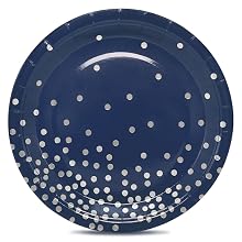 navy paper plates