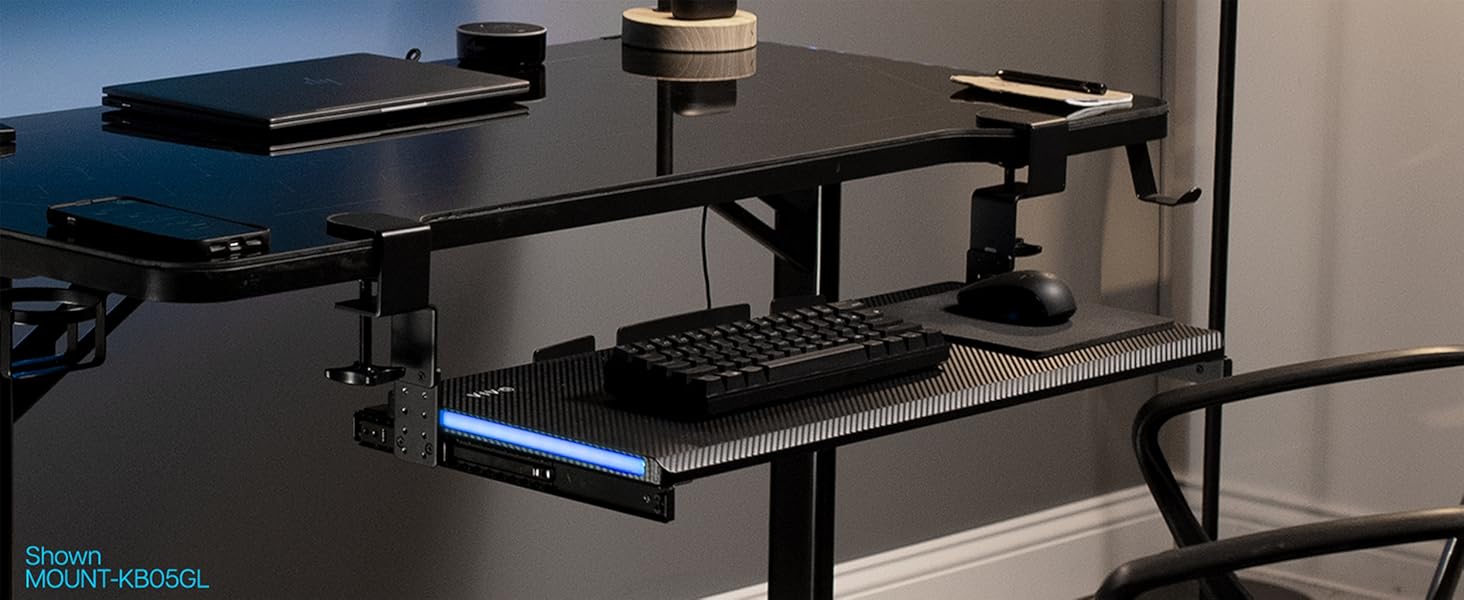 Clamp-on Height Adjustable Keyboard Tray