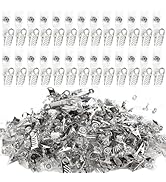 Happy Trees 200 Pcs Metal Badge Clips with Clear PVC Straps, ID Holder Clip for Badge Holders, Na...