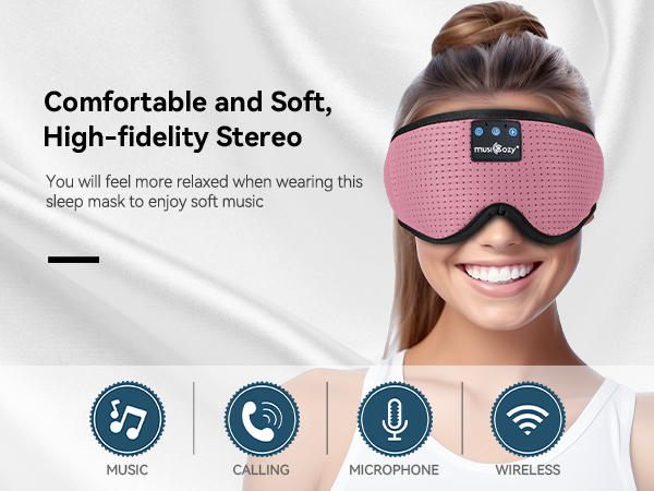 sleep headphones bluetooth sleep eye mask headphones headband for side sleepers cool gadgets gift