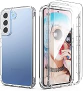 IDweel Clear Galaxy S22 Plus Case with Tempered Glass Screen Protector,Hybrid 2 in 1 Shockproof S...