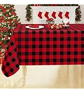 Smiry Rectangle Table Cloth, Waterproof Vinyl Tablecloths with Flannel Backing, Wipeable Buffalo ...