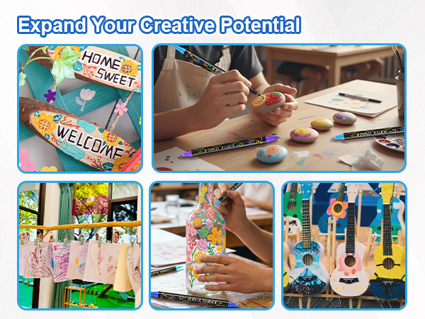 Sutible for paper, cardstock, metal, rock painting, wood, plastic, canvas, fabrics, ceramics