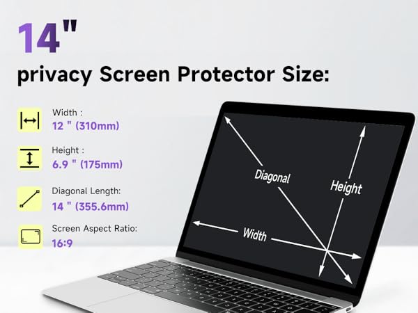 laptop privacy screen 14 inch hp