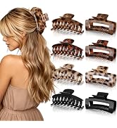 Oeusnael 8 PCS Medium Hair Clips for Women Girls - 2 Styles Hair Claw Clips for Thin Thick Curly ...