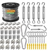 1/16 Wire Rope Kit,304 Stainless Steel Wire Cable 7x7 Strand Core 100ft Vinyl Coated Aircraft Cab...